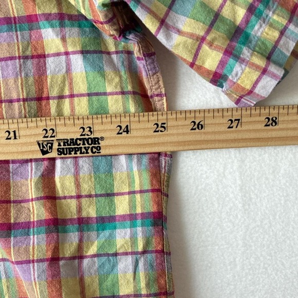 Vintage Ralph Lauren plaid short sleeve purple house button up shirt men's Lg - Picture 5 of 5